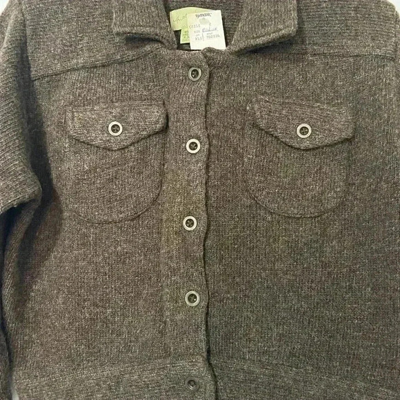 Anthropologie Jacket Women's Medium Brown Knit Wool NWT Cross Cropped Boho - Picture 2 of 6